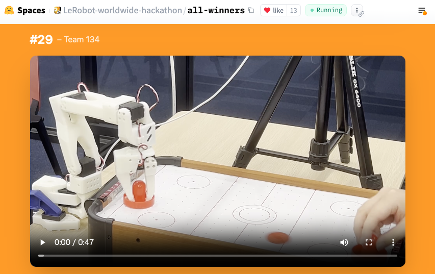 LeRobot Worldwide Hackathon 2025 29th Place Team134 npaka studio 🤖SO-ARM101 Air Hockey🏒