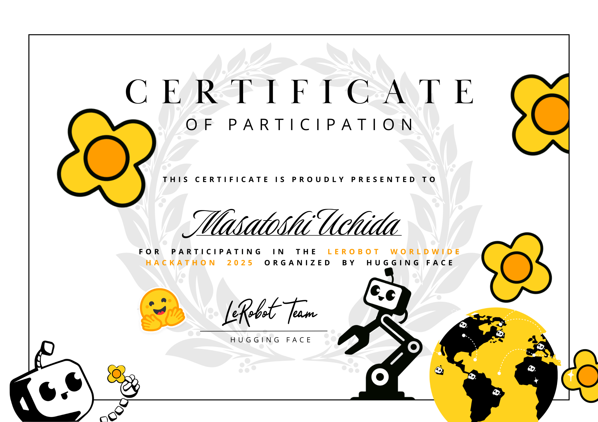 Masatoshi Uchida_certificate_LerobotWorldwideHackathon2025